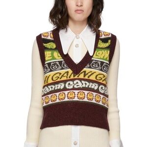 GANNI Recycled Wool Smiley Vest